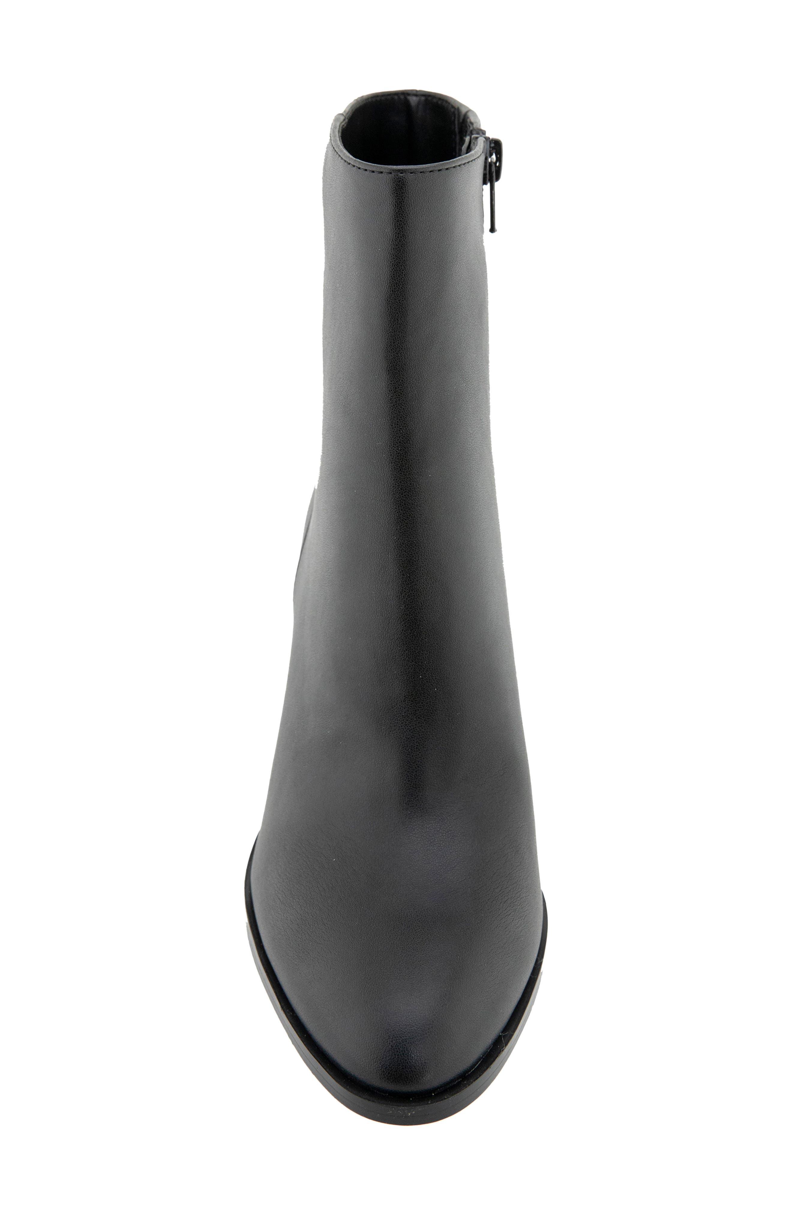 Weyton Croc Embossed Faux Leather Bootie, Alternate, color, BLACK