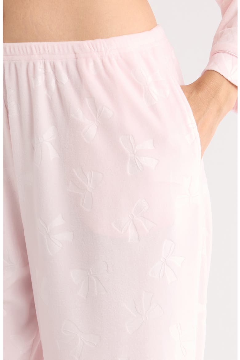 Addie Velour Long Pajamas, Alternate, color, DUSTY ROSE