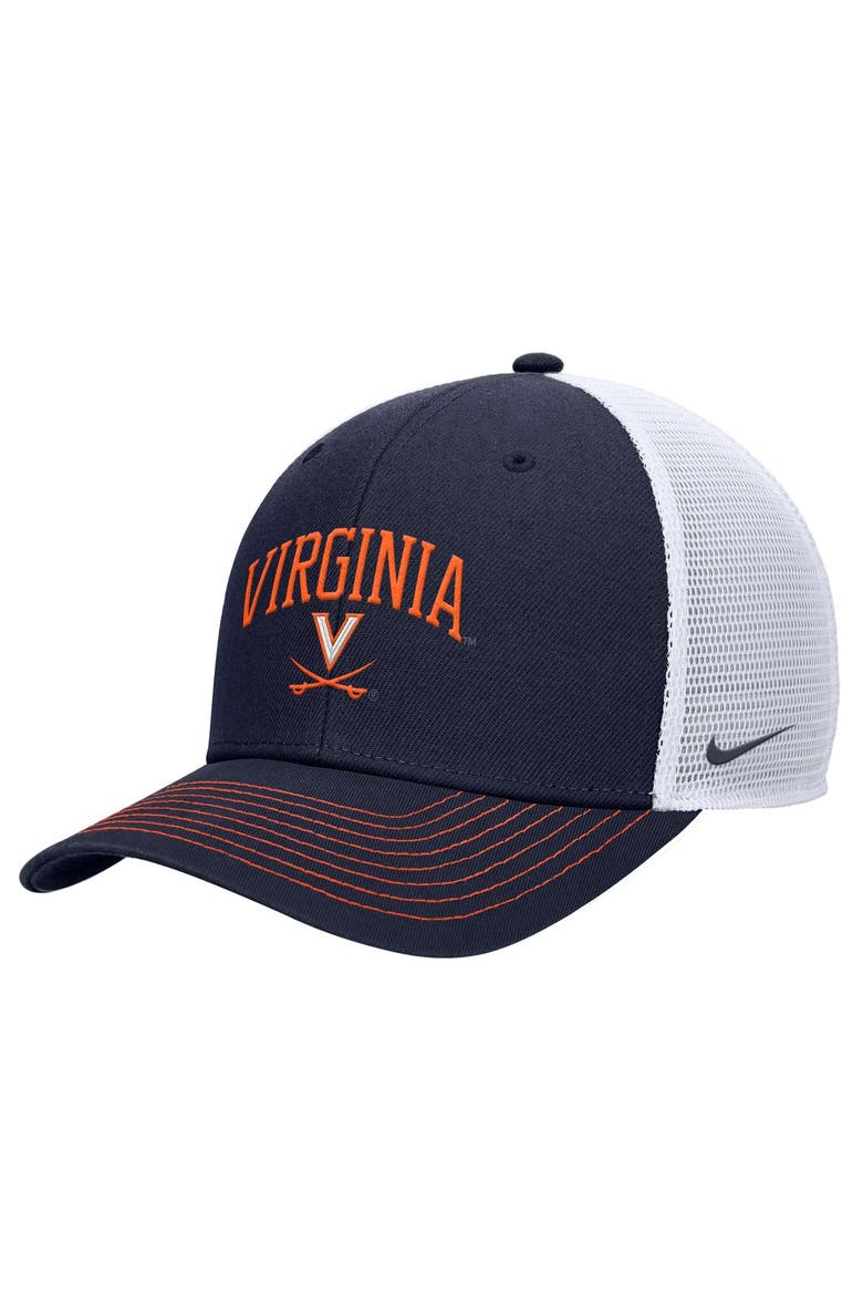 Men's Nike Navy Virginia Cavaliers Rise Adjustable Trucker Hat, Main, color, Navy