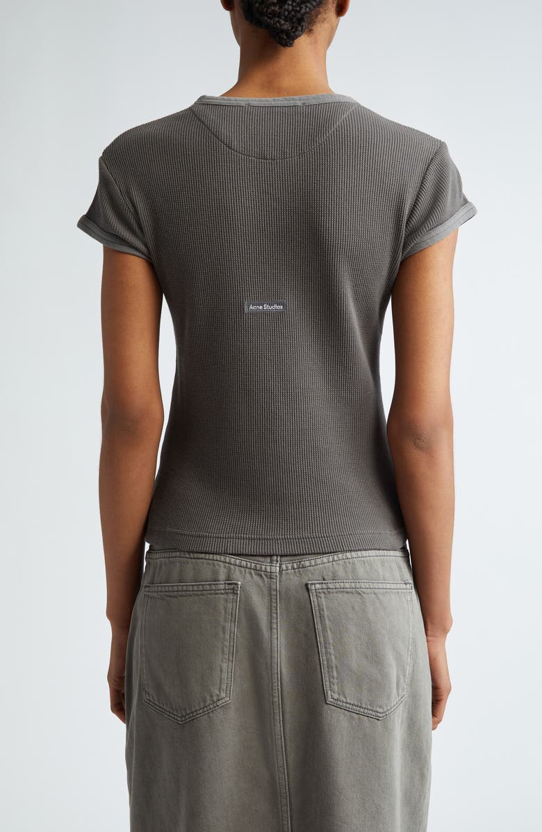 Acne Studios Waffle Knit Cotton T-Shirt, Alternate, color,