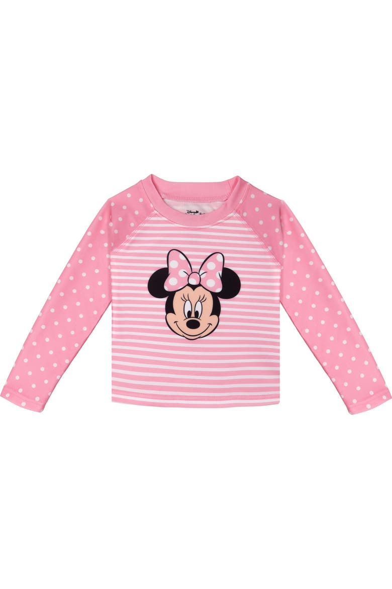 Minnie Mouse UPF 50+ 2-Piece Rash Guard and Bikini Set, Alternate, color, Minnie Mouse Pink