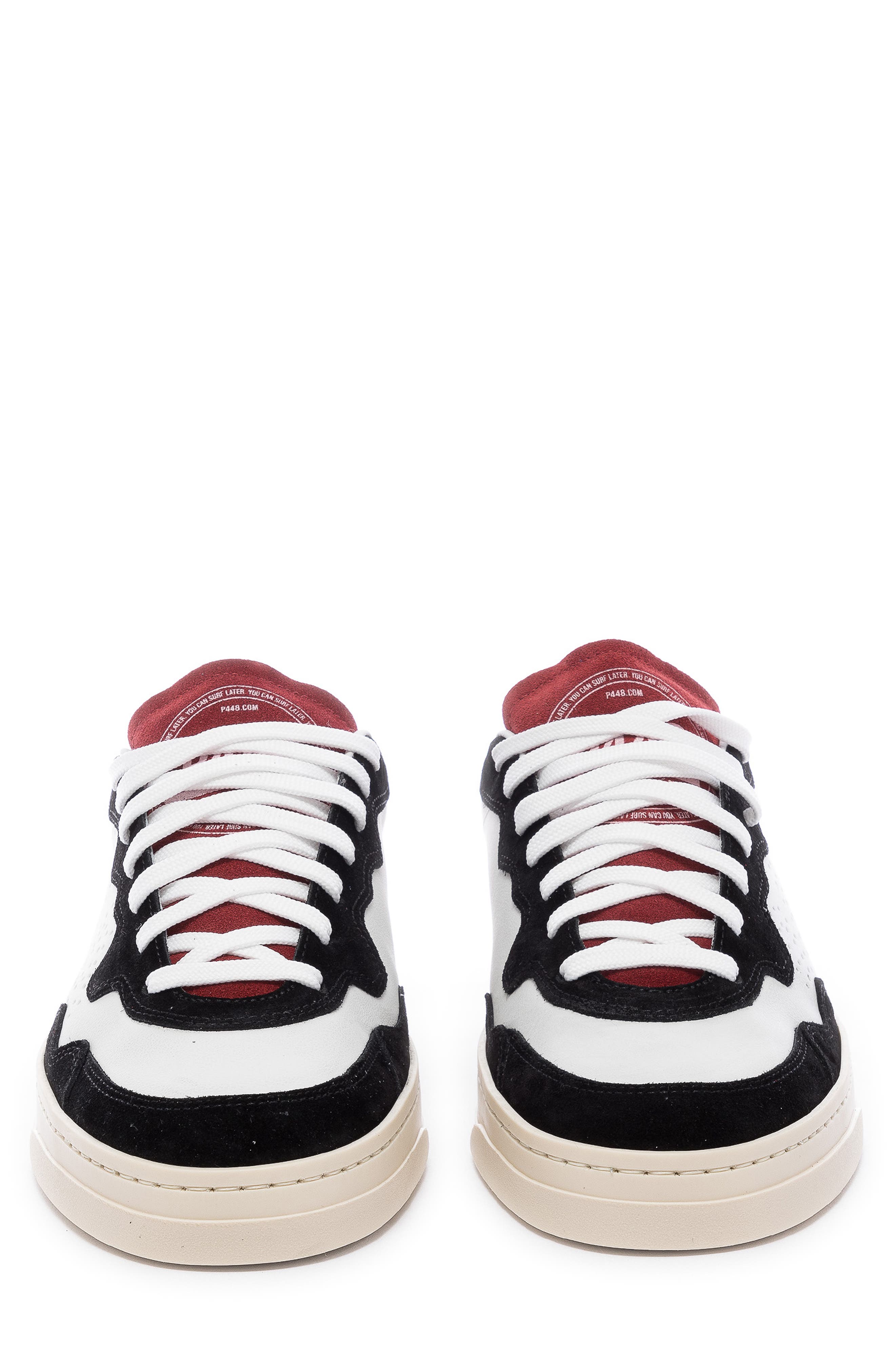 P448 Bali Low Top Sneaker, Alternate, color, White/ Black/ Rosso