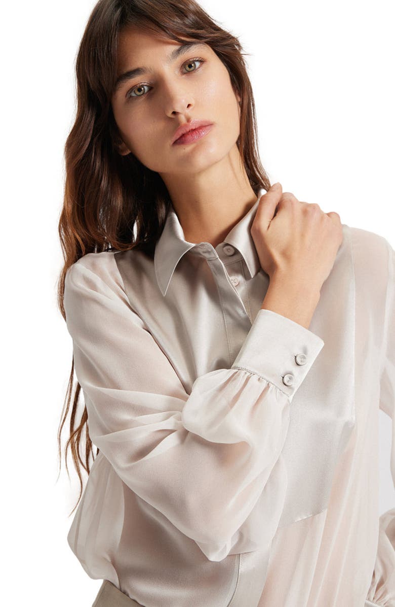 THEO The Label Idalia Plasteron Chiffon Blouse, Alternate, color, 