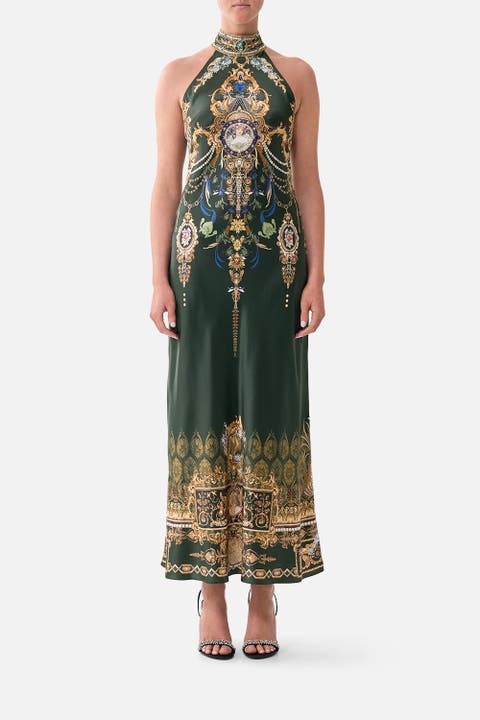 High Neck Bias Dress
