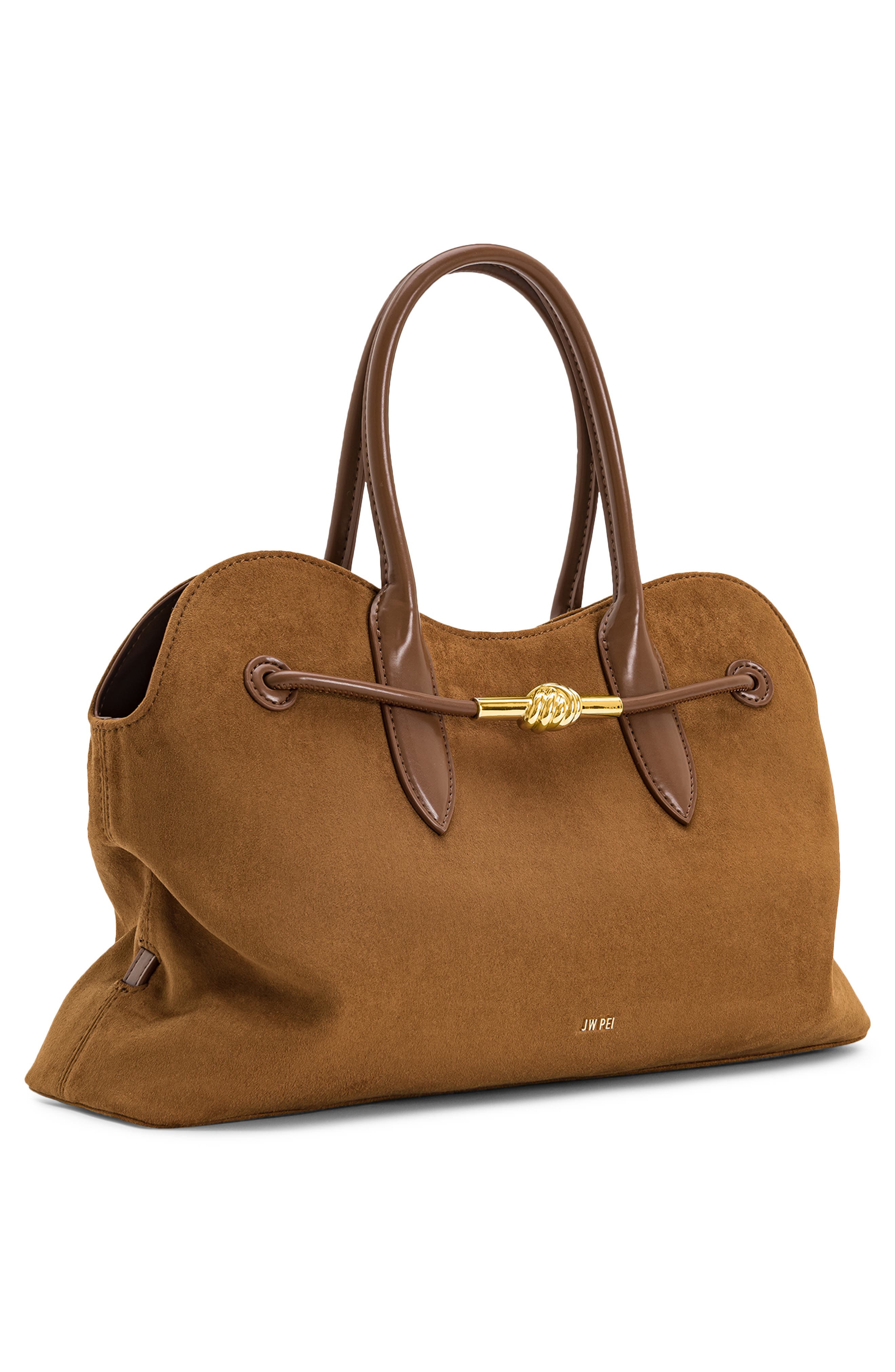 Adele Metal Rope Knot Tote Bag, Alternate, color, CARAMEL BROWN