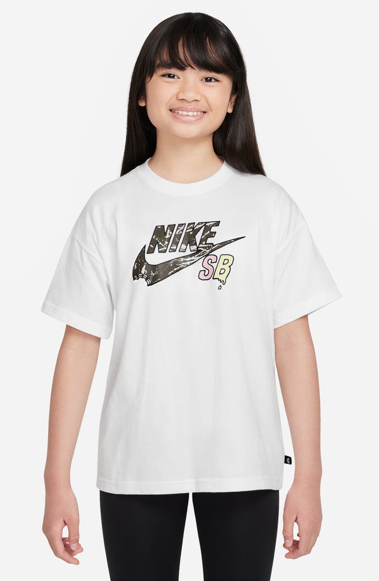 Nike Kids' SB Graphic T-Shirt, Main, color, 100 White