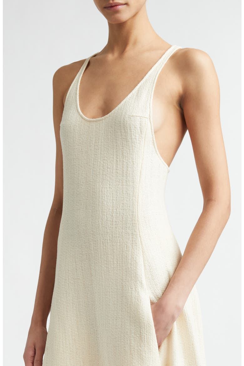 Sculpted Cotton Sablé Dress, Alternate, color, ECRU