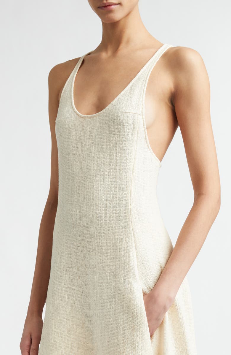 TOTEME Sculpted Cotton Sablé Dress, Alternate, color, Ecru
