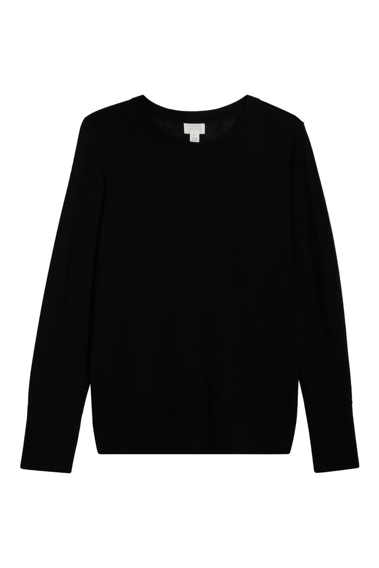 Crewneck Sweater, Alternate, color, BLACK