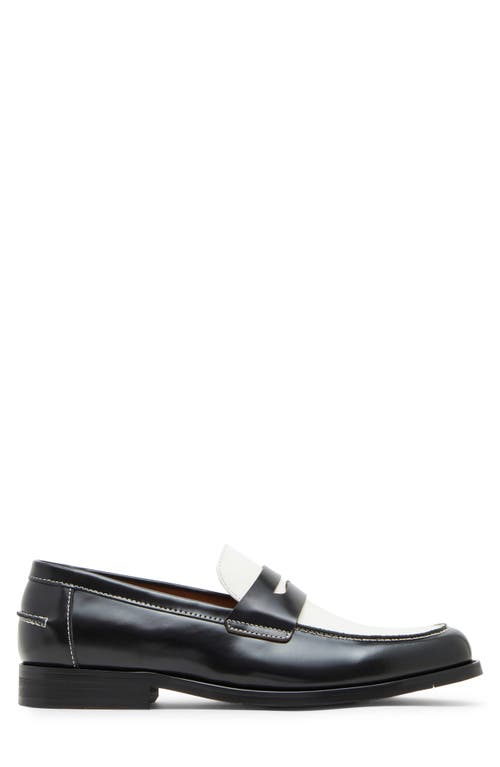 Shop Steve Madden Natan Penny Loafer In Black/white