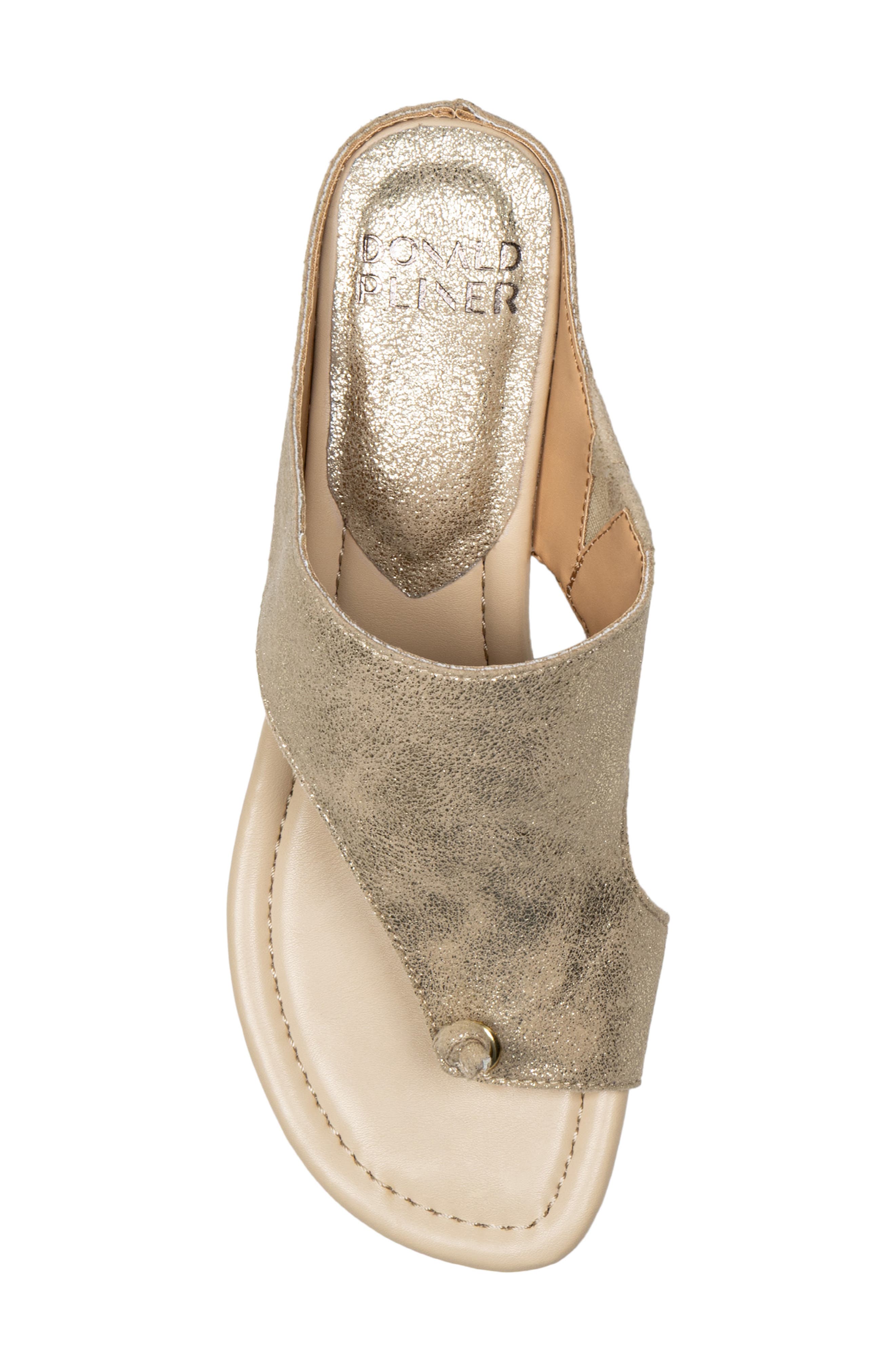 Donald Pliner Toe Loop Wedge Sandal, Alternate, color, Platino