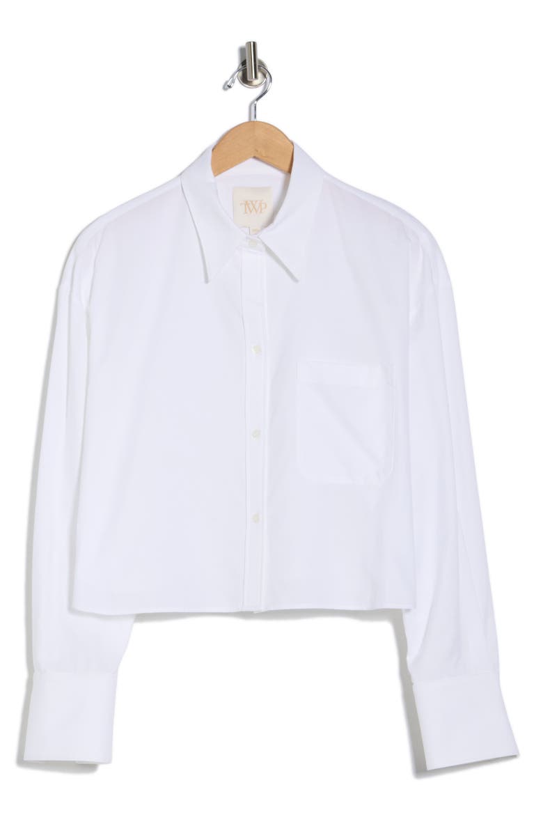 TWP Little Big Joe Crop Button-Up Shirt, Main, color, White