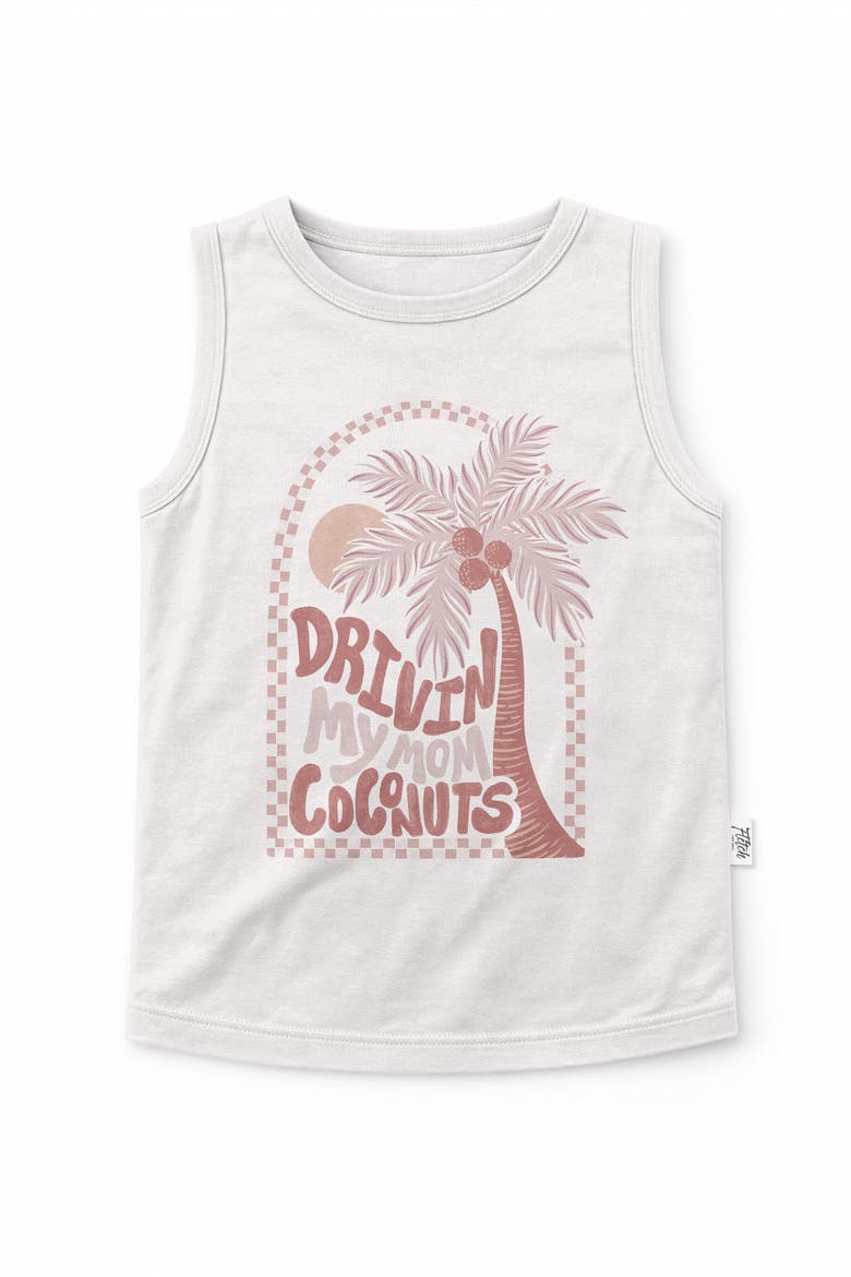 Drivin' My Mom Coconuts Tank, Main, color, White