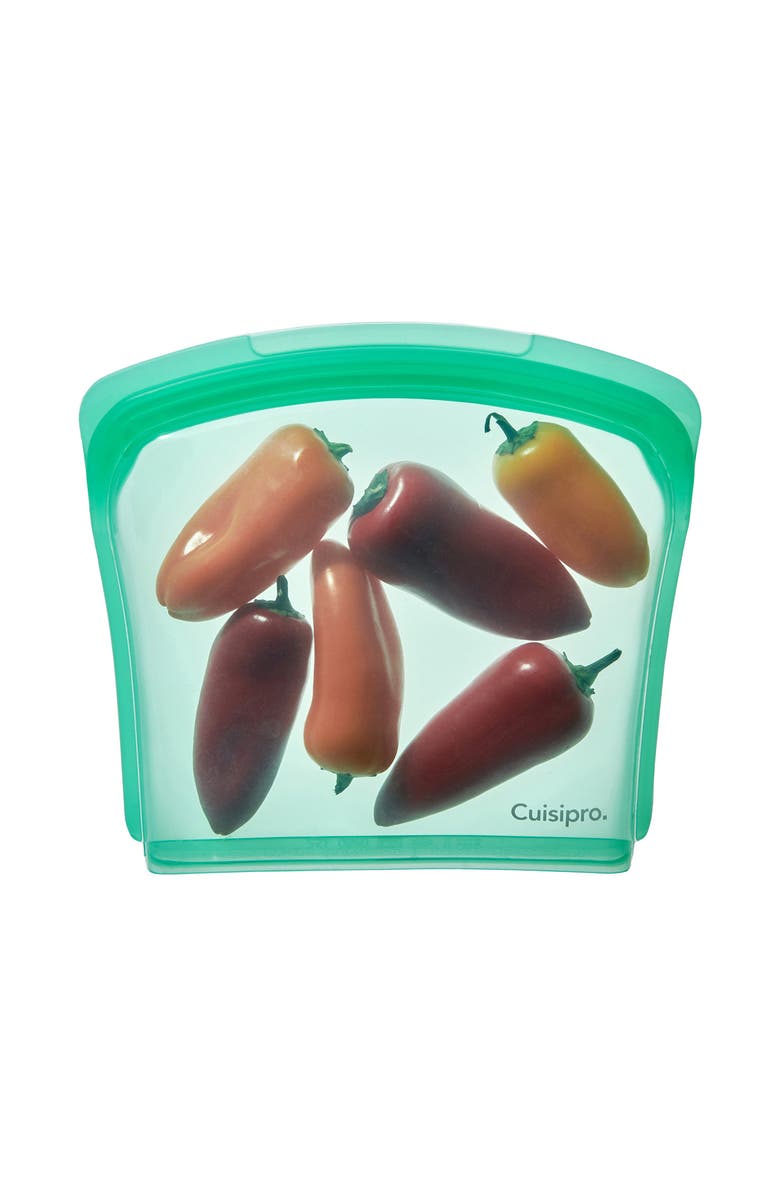 CUISIPRO Pack-It Silicone Reusable Storage Bag, 800ml/27oz, Alternate, color, Green