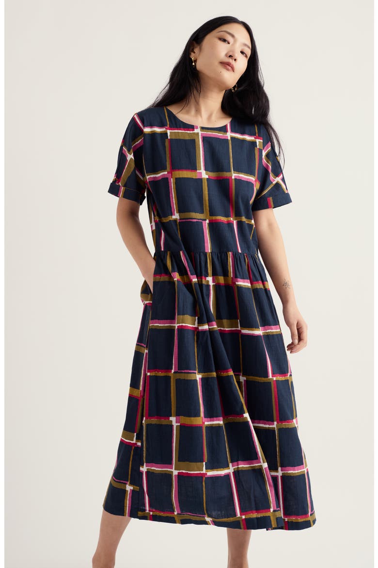 Brouse Windowpane Plaid Dress, Alternate, color, WINDOW PANES MARITIME ROSA