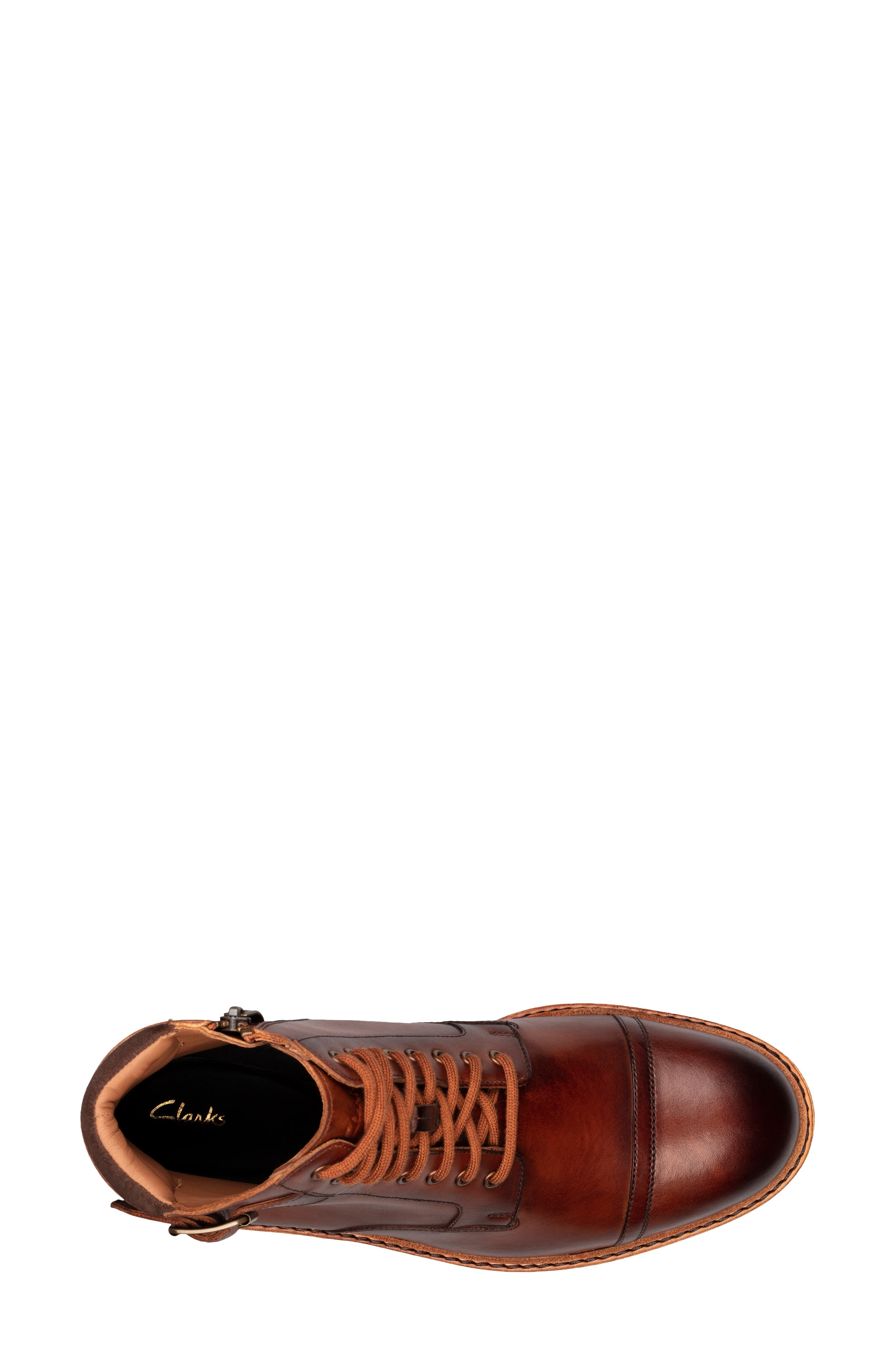 Clarkdale Cap Toe Boot, Alternate, color, TAN LEATHER