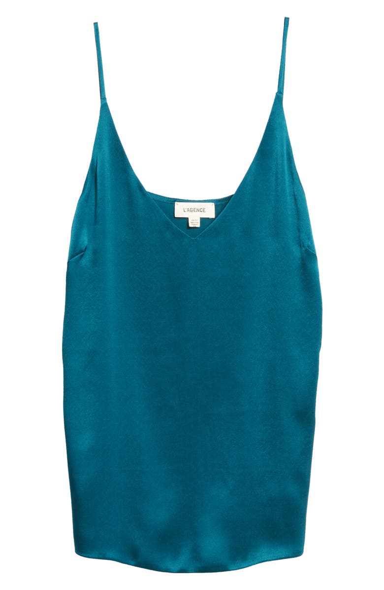 L'AGENCE Gabriella V-Neck Silk Camisole, Alternate, color, 
