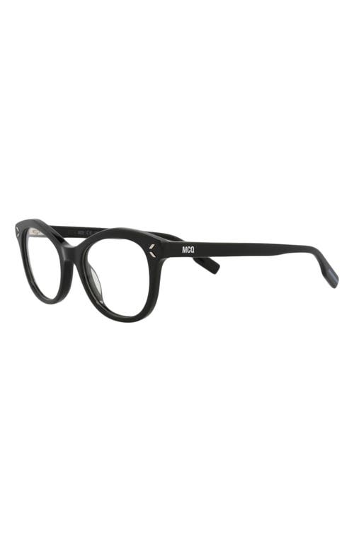 Alexander Mcqueen Mcqueen 47mm Cat Eye Optical Glasses In Black Black Transparent