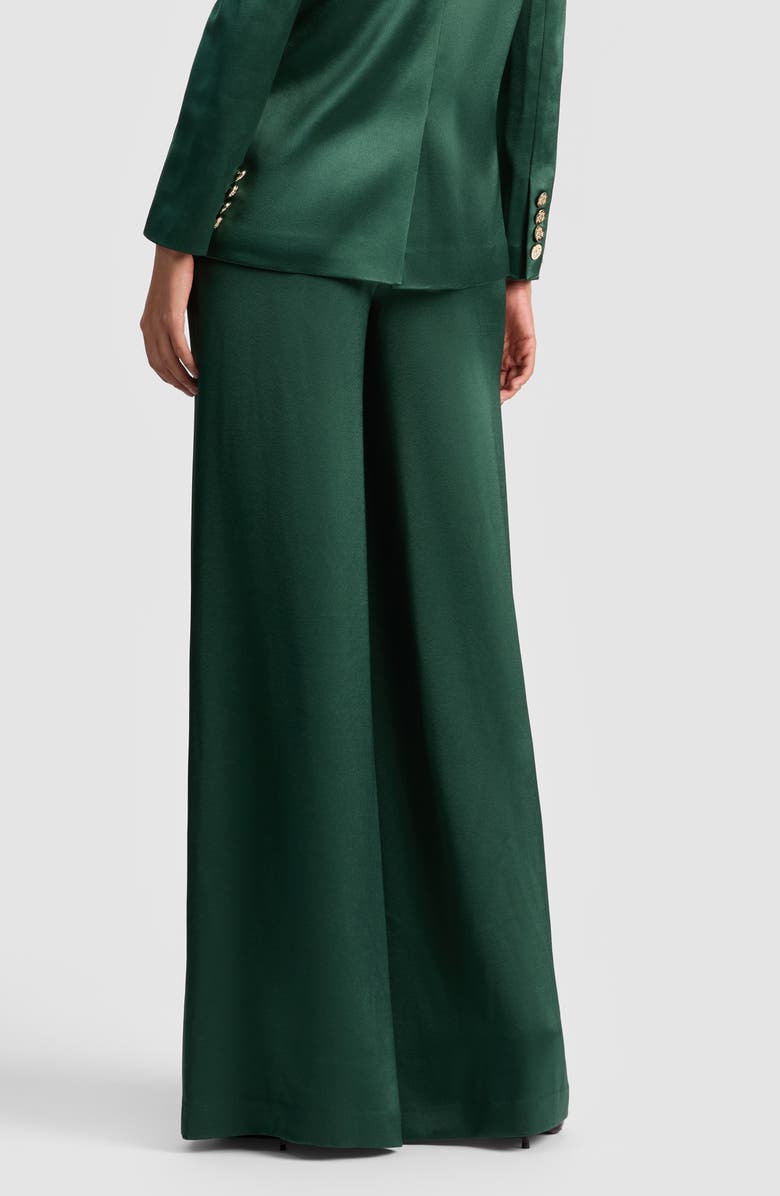 Alice + Olivia Nessi High Waist Wide Leg Pants, Alternate, color, Green Mystique