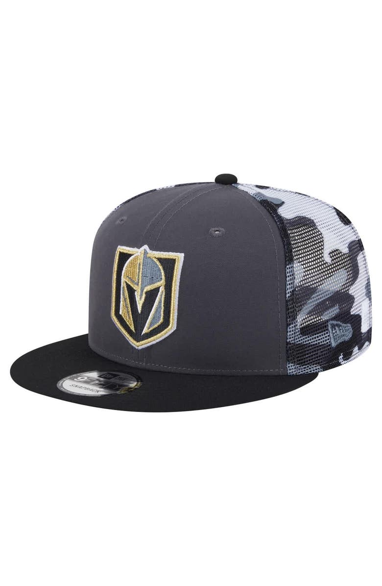 New Era Men's New Era Gray/Black Vegas Golden Knights Camo Meshback 9FIFTY Snapback Hat, Main, color, Gray