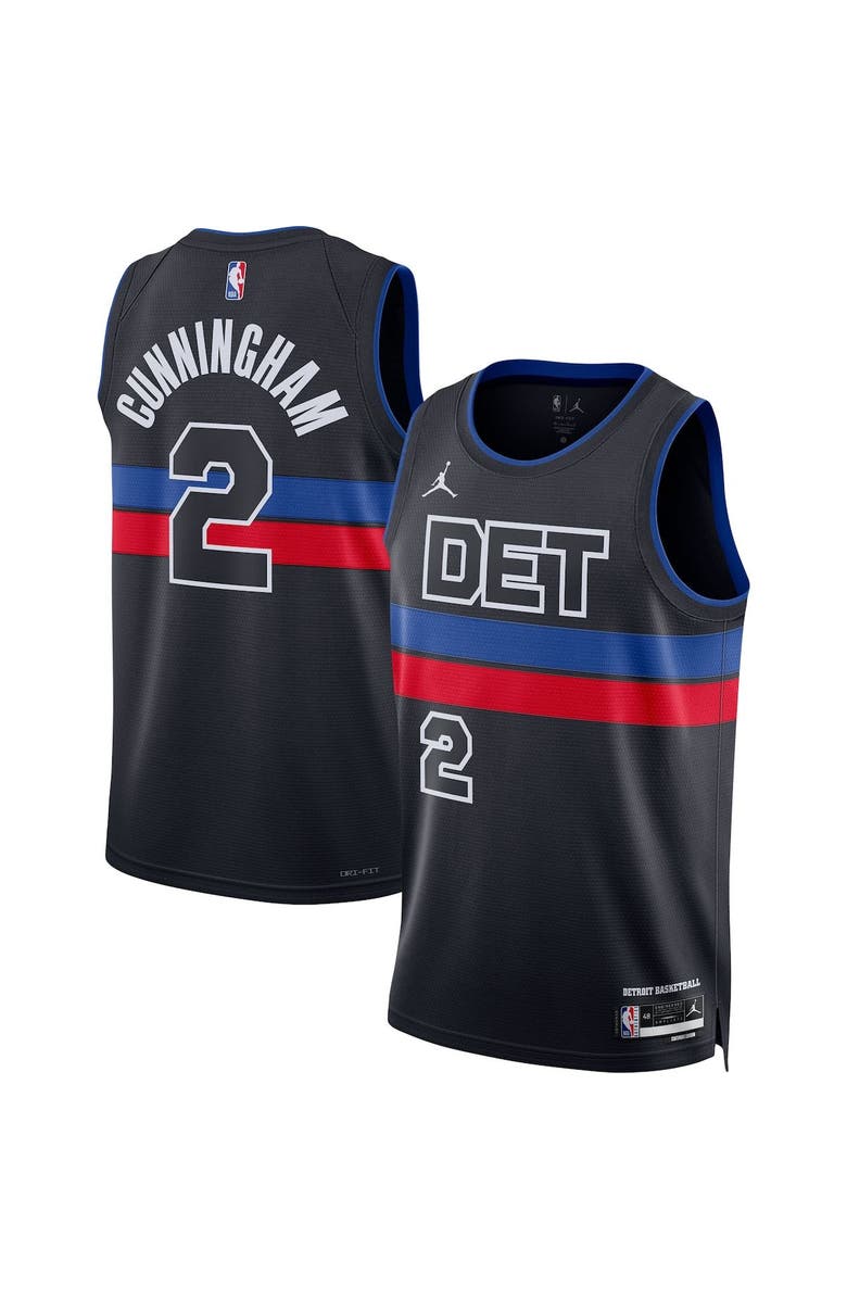 Jordan Brand Unisex Jordan Brand Cade Cunningham Black Detroit Pistons Swingman Jersey - Statement Edition, Main, color, 