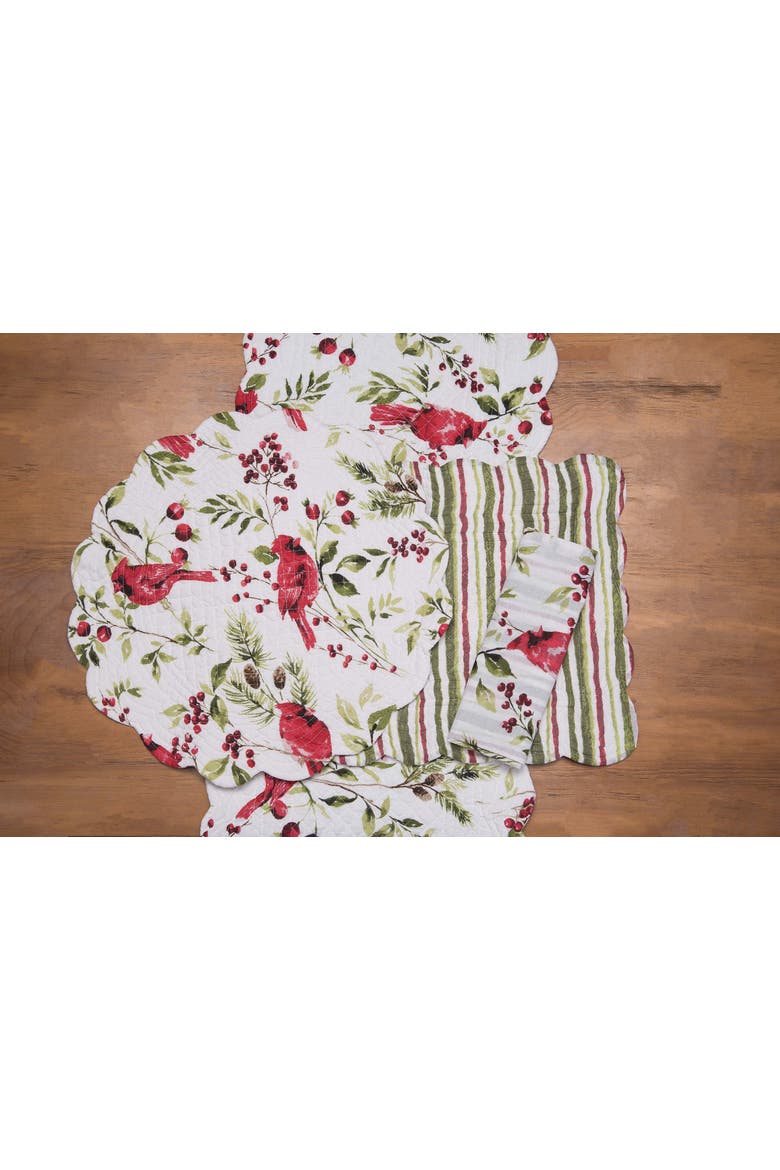 Rosalind Cardinal Botanical Pine Berry Quilt Runner 14" x 51", Alternate, color, Yellow