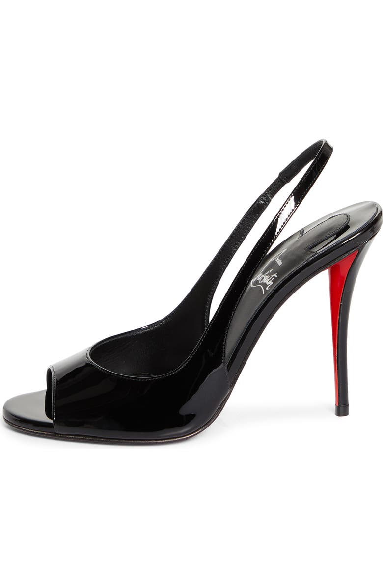 Christian Louboutin Sofia Z Peep Toe Slingback Pump, Alternate, color, Black/ Lin Black