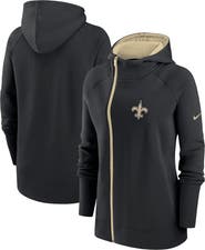 Nike Women's Nike  Black New Orleans Saints Asymmetrical Raglan Full-Zip Hoodie