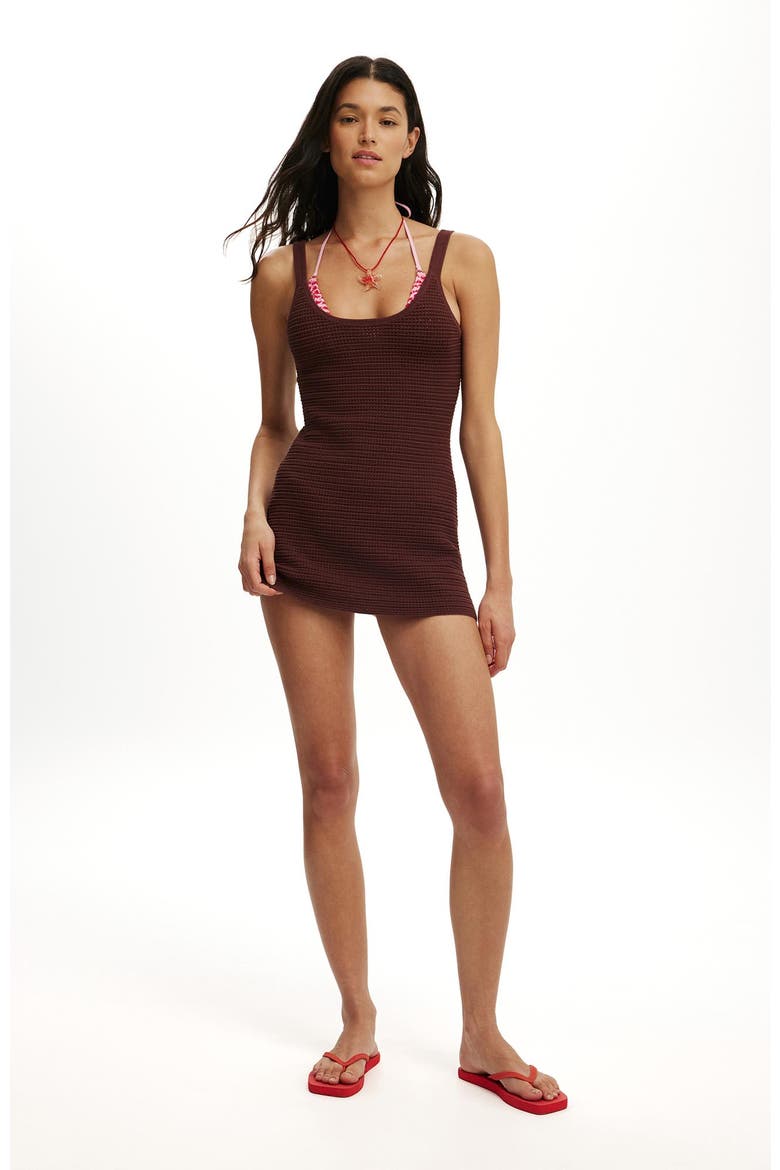 Women's Lenni Knit Mini Dress, Main, color, Espresso