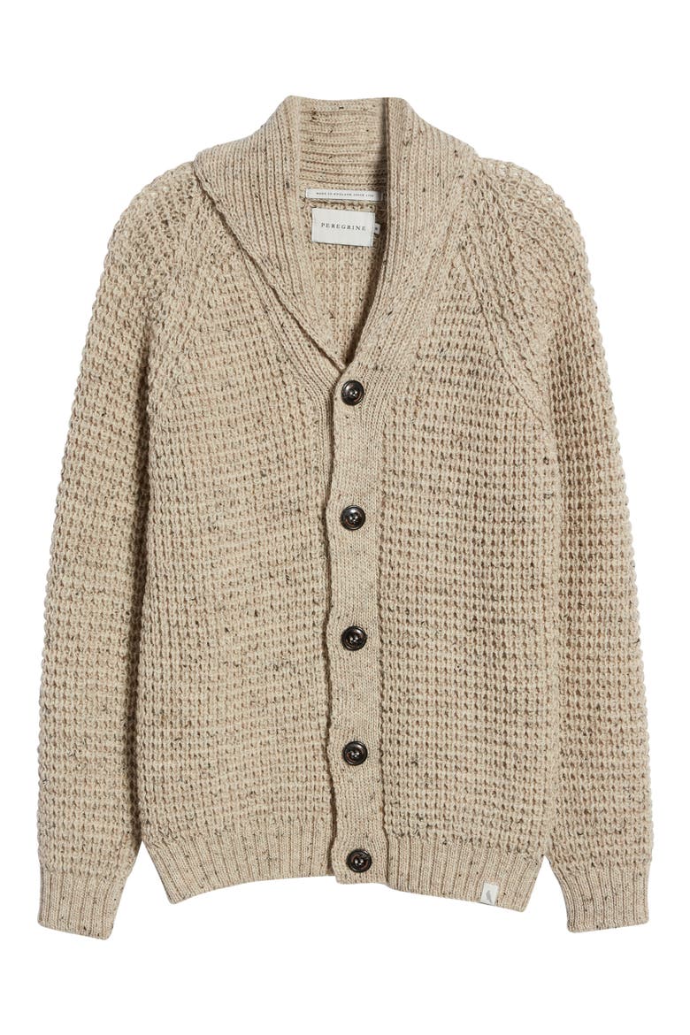 Waffle Stitch Wool Cardigan, Alternate, color, SKIDDAW