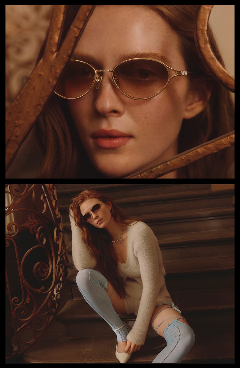 QUAY Formal Affair 55mm Round Sunglasses, Alternate, color, Gold/ Brown Rose