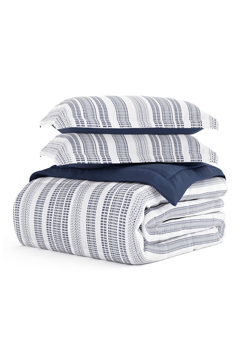 Premium Down Alternative Reversible Comforter Set, Main, color, NAVY