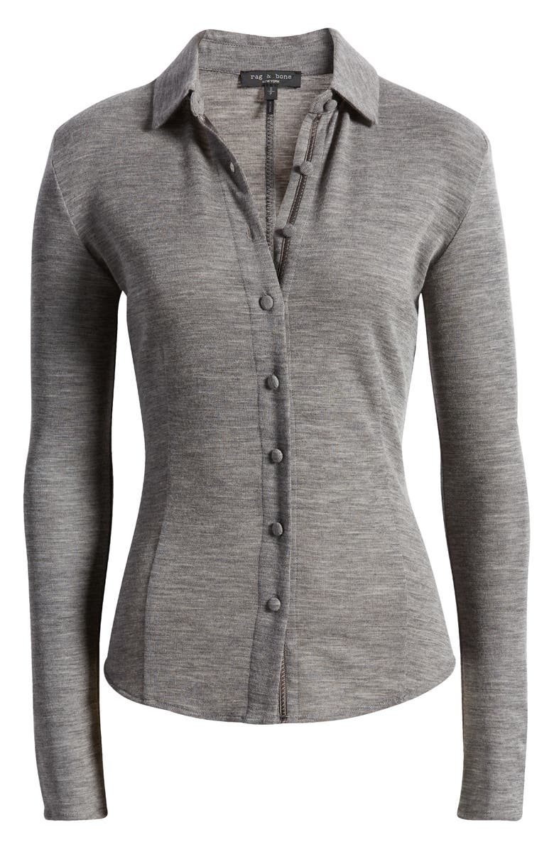 rag & bone Harlow Knit Shirt, Alternate, color, 