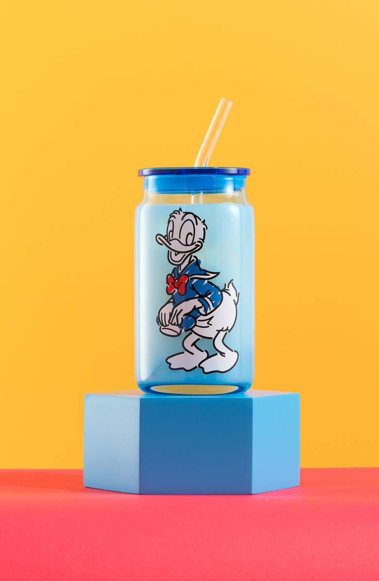 JoyJolt x Disney Mickey & Friends Set of 4 Sketch Glasses, Alternate, color, Multi