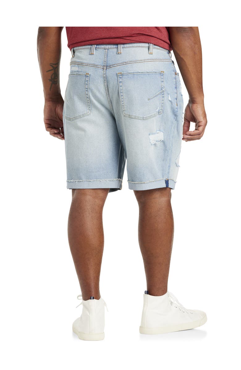 True Nation by DXL Big & Tall Athletic-Fit Destructed Denim Shorts, Alternate, color,