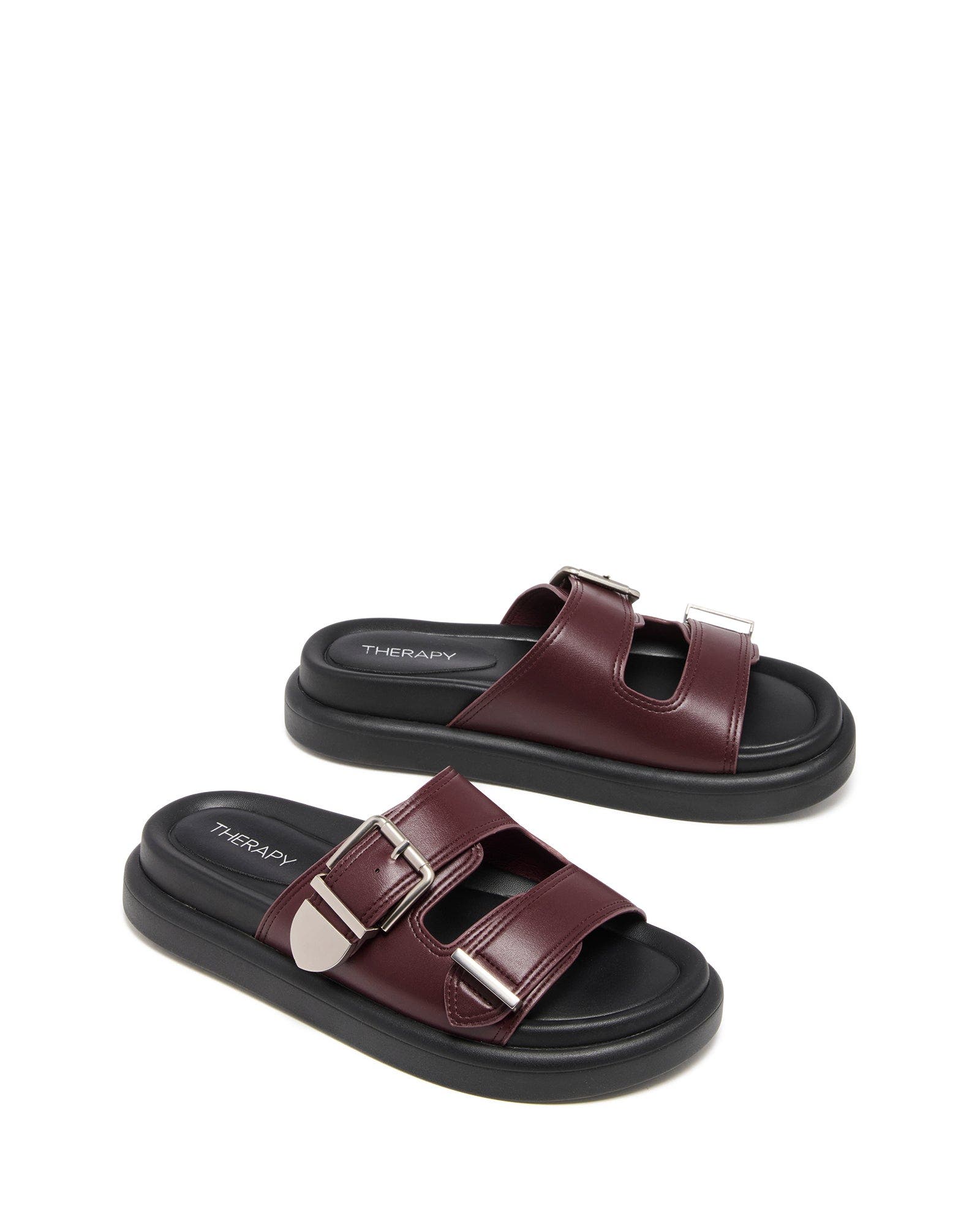 Paxton Open Round Toe Sandal, Alternate, color, BORDEAUX SMOOTH PU