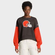 Nike Women's Nike Brown Cleveland Browns Oversized Color-Block Pullover Sweatshirt