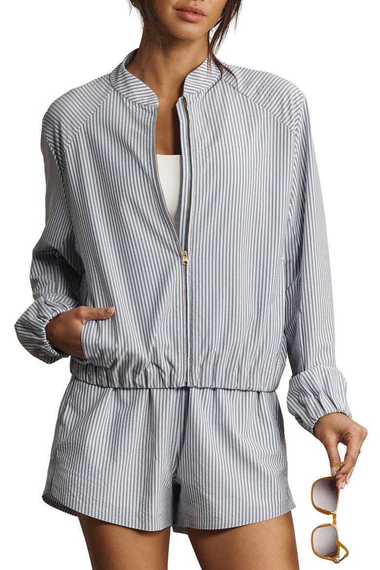 Saltair Seersucker Jacket, Main, color, WASHED NAVY STRIPE