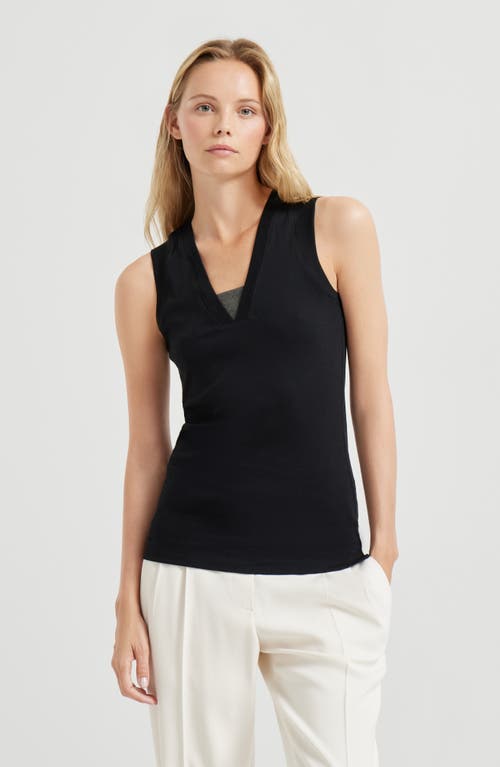 Brunello Cucinelli Monili Chain-embellished Tank Top In Black