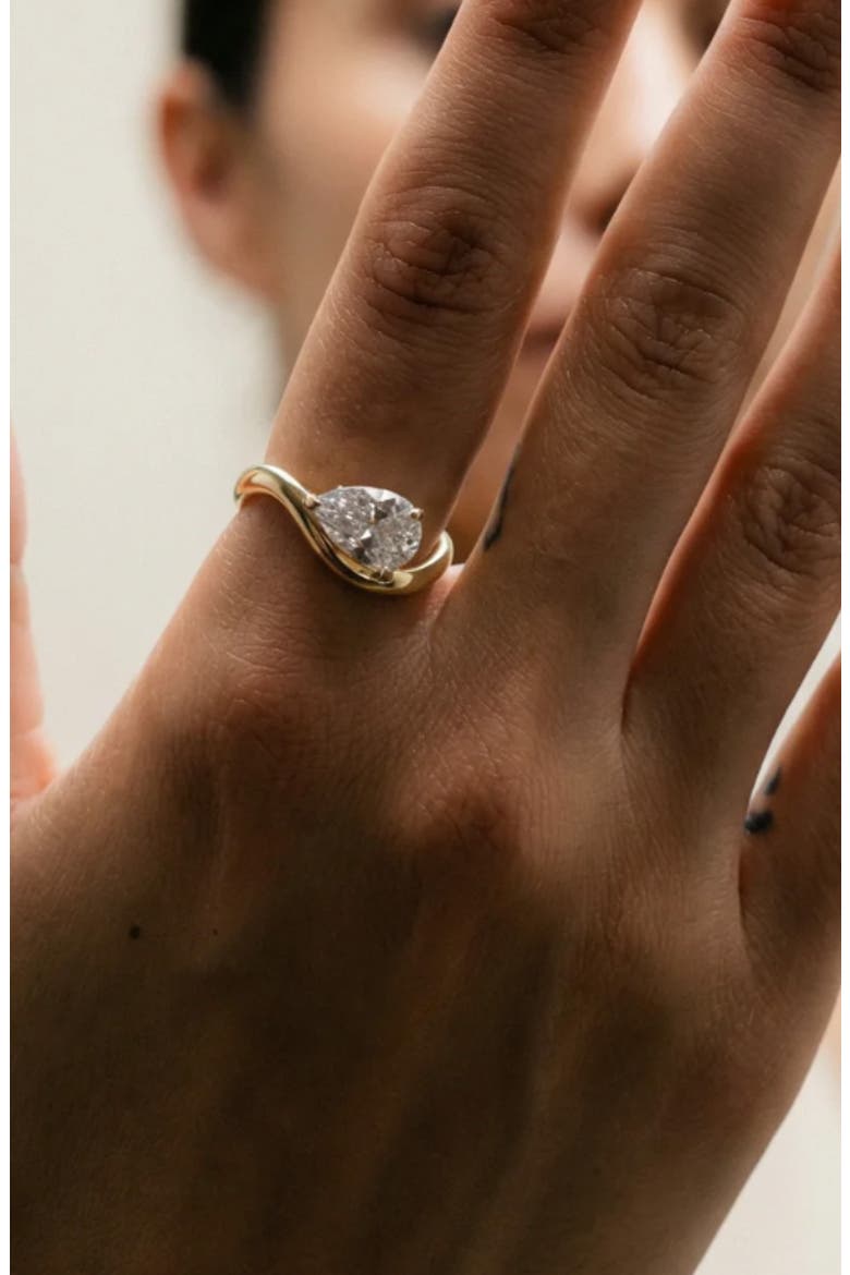 Set of 2 Pear-Cut Cubic Zirconia Rings, Alternate, color, GOLD