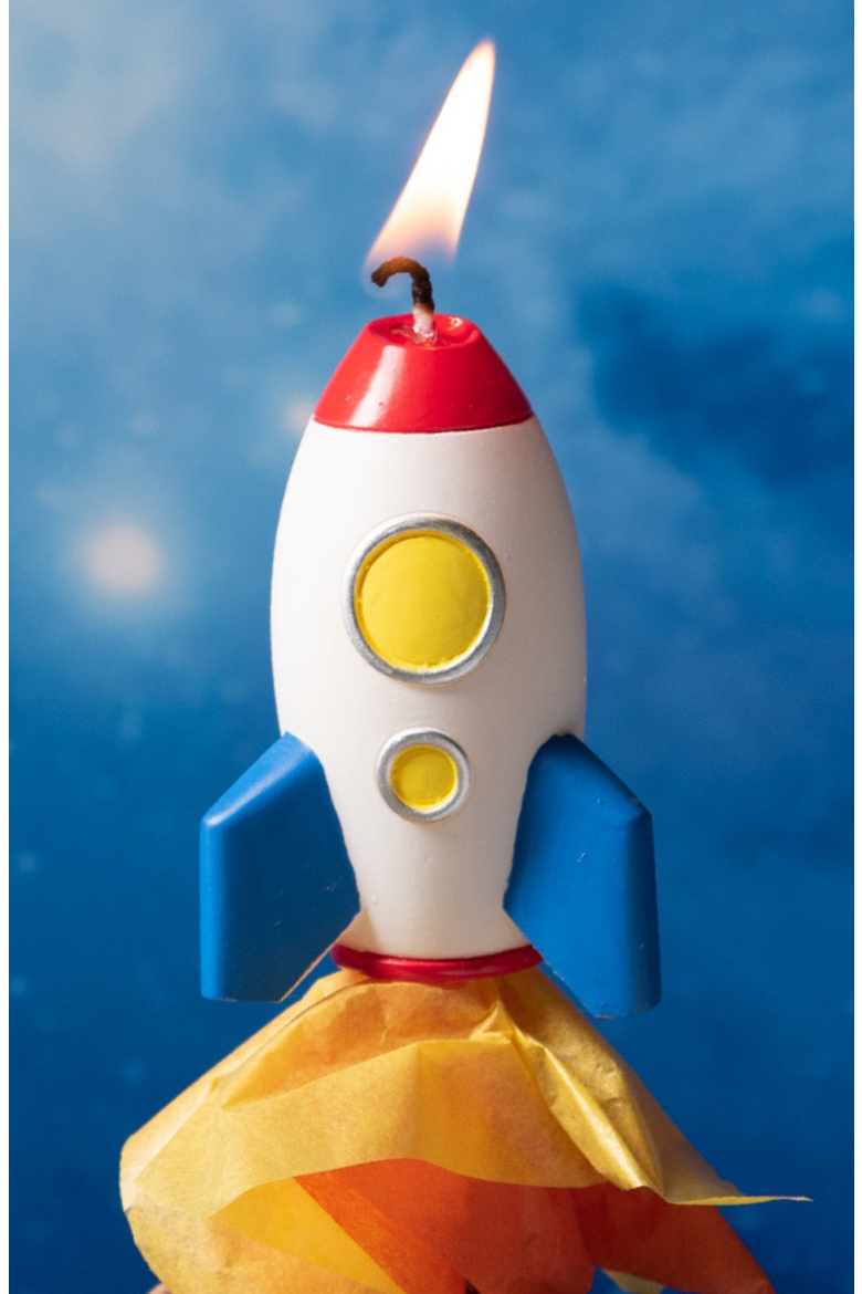 Rocket Candle Cake Topper, Alternate, color, Rocket