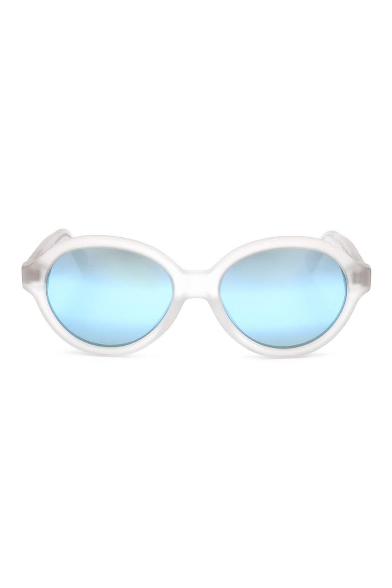 54mm Round Sunglasses, Main, color, WHITE