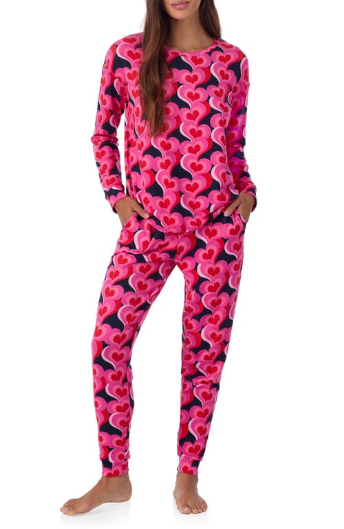 Room Service Pjs Long Sleeve Print Pajamas In Pink