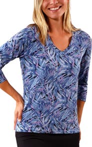 UV Skinz 3/4 Sleeve V-Neck R&R Tee