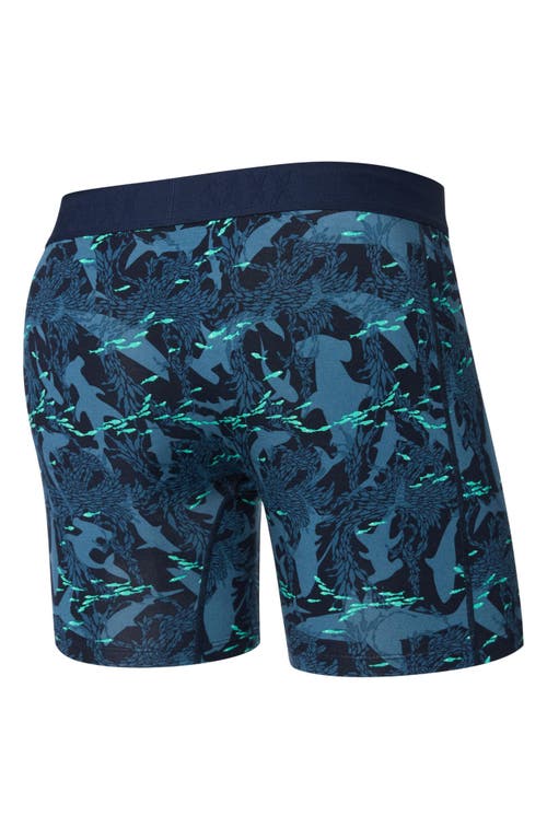 Saxx Vibe Xtra Boxer Briefs In Sharks And Minnows-dark Ink