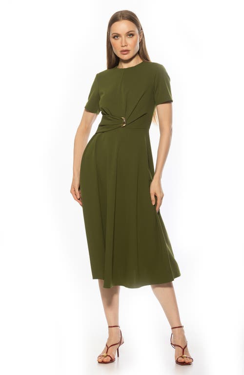 Alexia Admor Xi Gathered Waist Dress In Green
