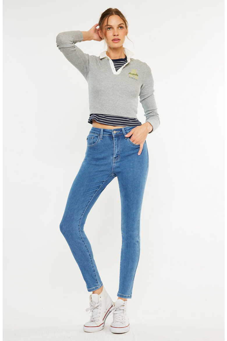 Bev High Rise Ankle Skinny Jeans, Alternate, color, Medium Wash