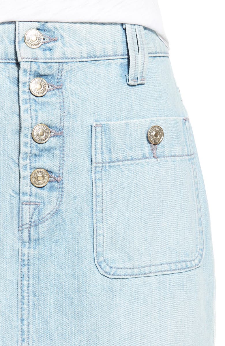 7 For All Mankind <sup>®</sup> Cutoff Denim Midi Skirt, Alternate, color,