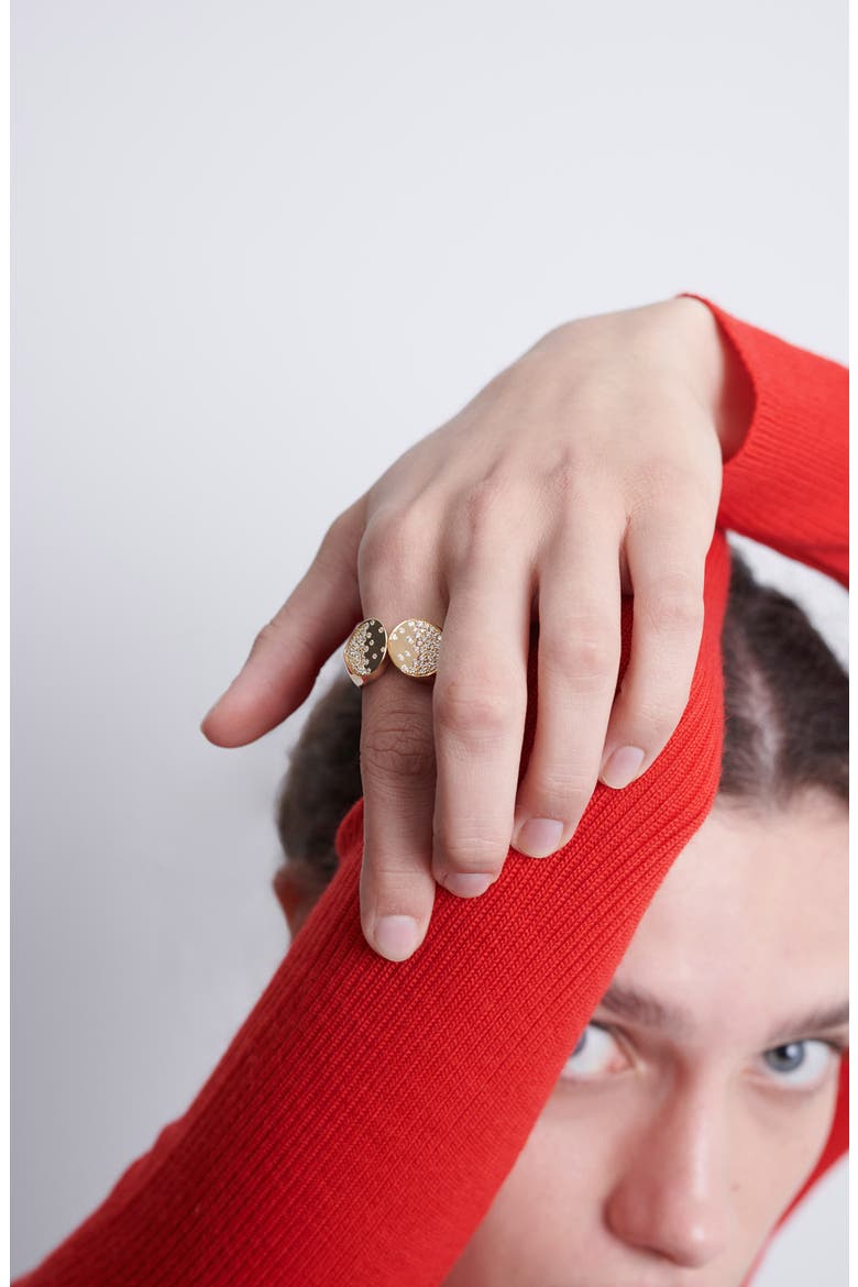 Oera Pavé Diamond Ring, Alternate, color, YELLOW GOLD