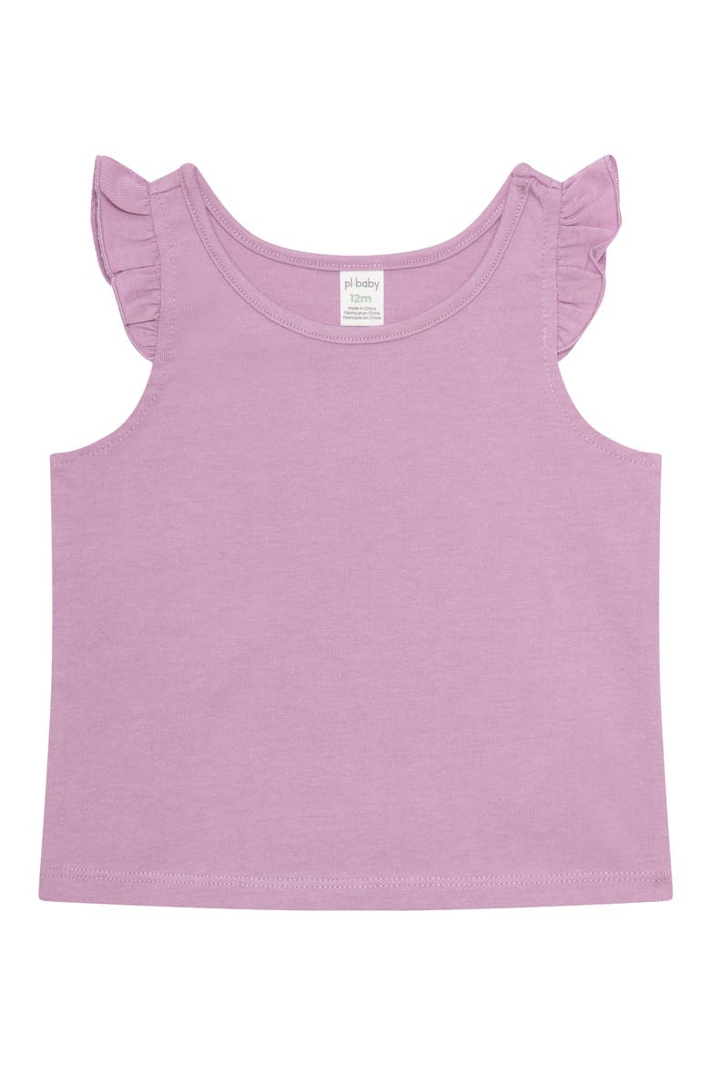 4-Piece Tops, Shorts & Headband Set, Alternate, color, LIGHT PURPLE STRIPE